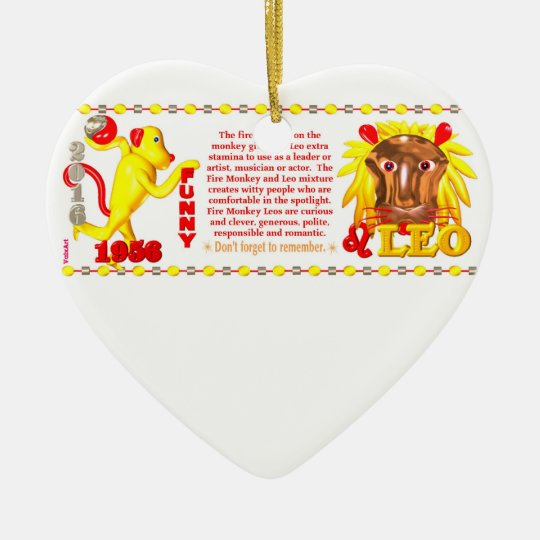 Valxart 1956 2016 2076 FireMonkey zodiac Leo Ceramic Ornament