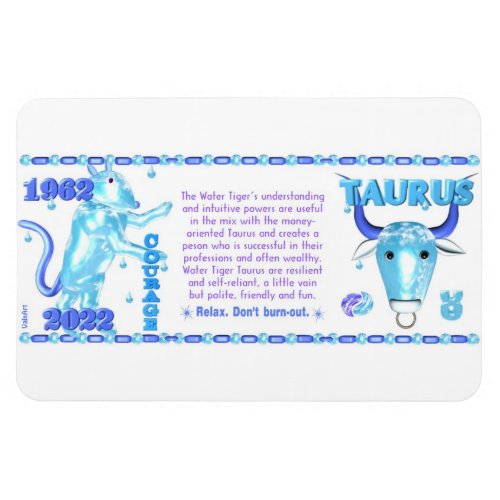 Valxart 1962 2022 WaterTiger  zodiac Tautus Magnet