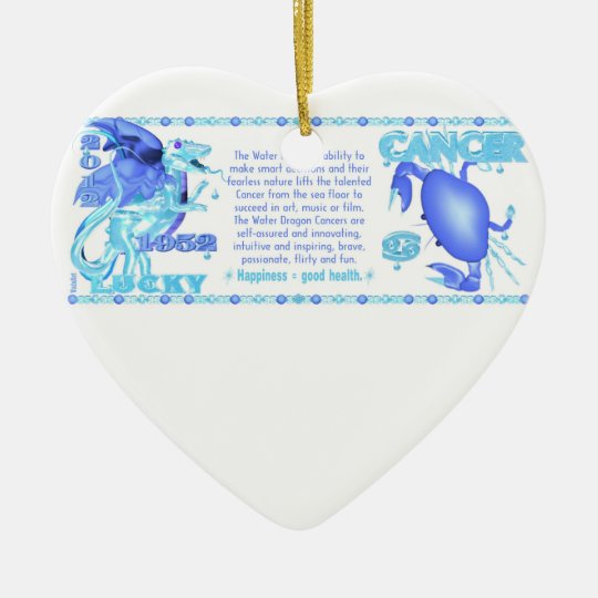 Valxart 2012 2072 1952 WaterDragon zodiac Cancer Ceramic Ornament