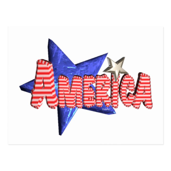 ValxArt America  red,white and blue design Postcard