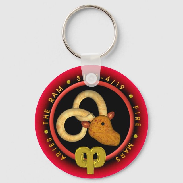 Valxart Aries  zodiac logo Keychain (Front)