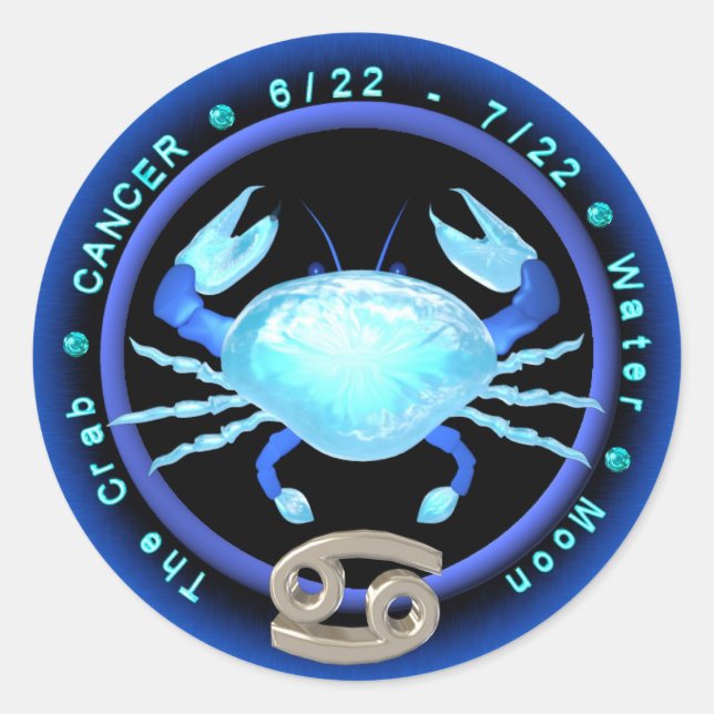 Valxart Cancer zodiac logo Classic Round Sticker (Front)
