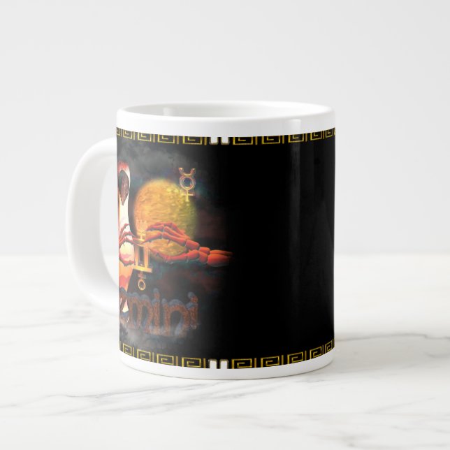 Valxart Gemincer is Gemini Cancer zodiac Cusp Giant Coffee Mug (Front Left)