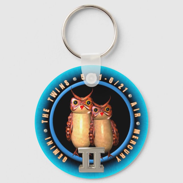 Valxart Gemini zodiac Keychain (Front)