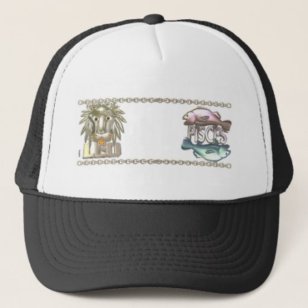 Valxart Leo Pisces Zodiac Friendship Gifts Trucker Hat