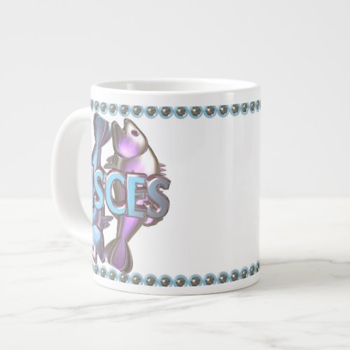 Valxart Pisces Leo astrology friendship Large Coffee Mug