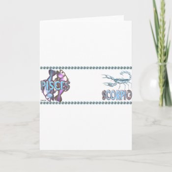 Valxart Pisces Scorpio Astrology Friendship Card by ValxArt at Zazzle