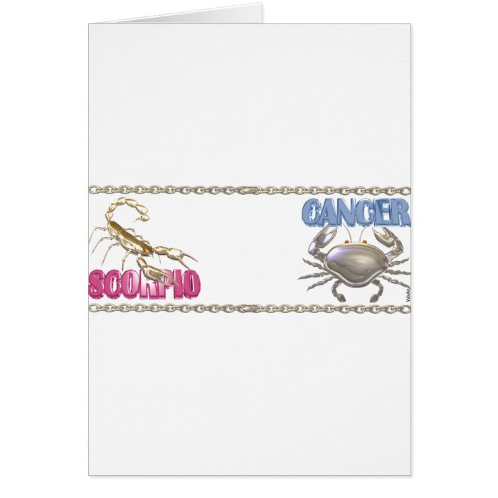 Valxart Scorpio Cancer zodiac friendship Greeting Card