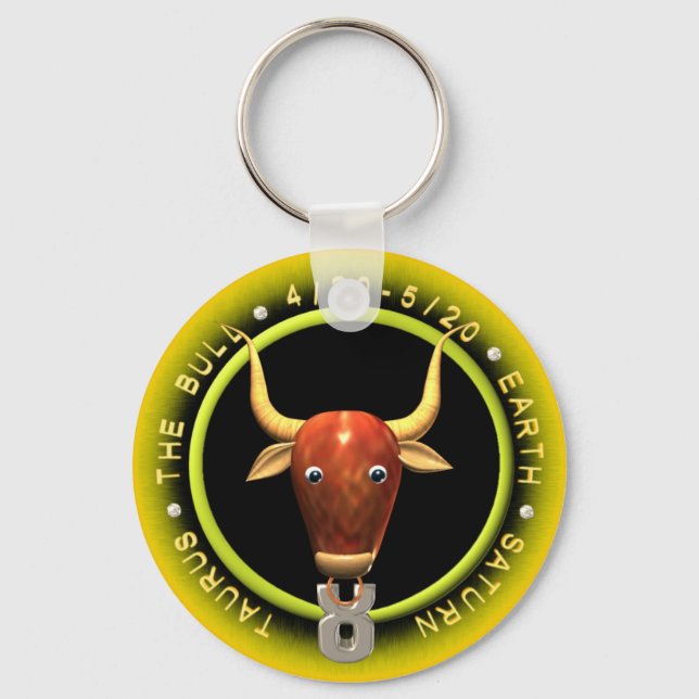 Valxart  Taurus zodiac logo Keychain (Front)