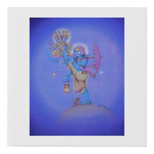 Vamana _ 5th incarnation of Lord Vishnu Faux Canvas Print