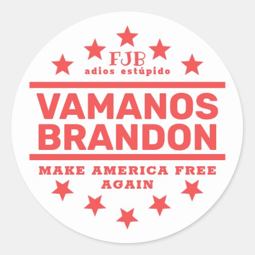 Vamanos Brandon II  Classic Round Sticker