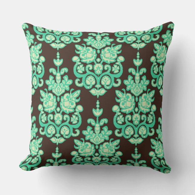Vamil damask ikat throw pillow (Front)