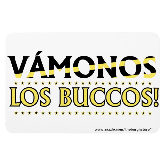 VAMONOS Los Buccos! Magnet! with store address XL Magnet (Horizontal)