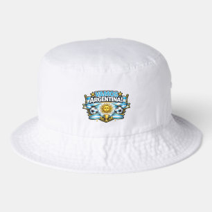 Vamos Argentina Patriotic Soccer Design   Argentin Bucket Hat