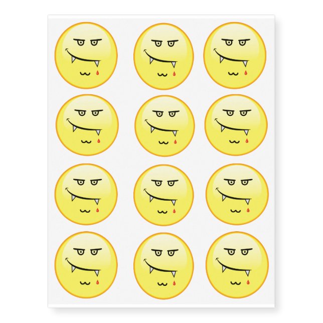 Vamp Emoji Temporary Tattoos (Front)