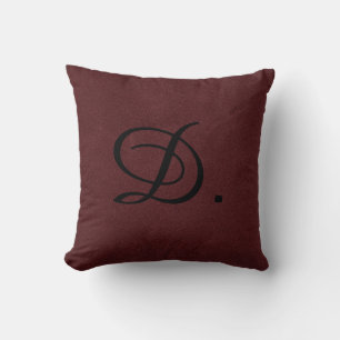 Vamp Romantic Crimson Monogram Throw Pillow