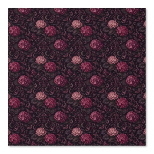 Vamp Romantic Pink Hydrangea Gothic Botanical Wallpaper