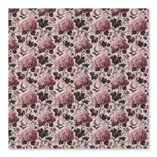 Vamp Romantic Pink Hydrangea Gothic Botanical Wallpaper
