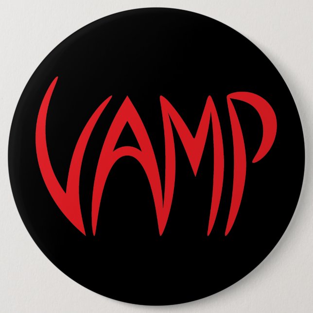 Vamp Text (Black/Red) Version Button (Front)