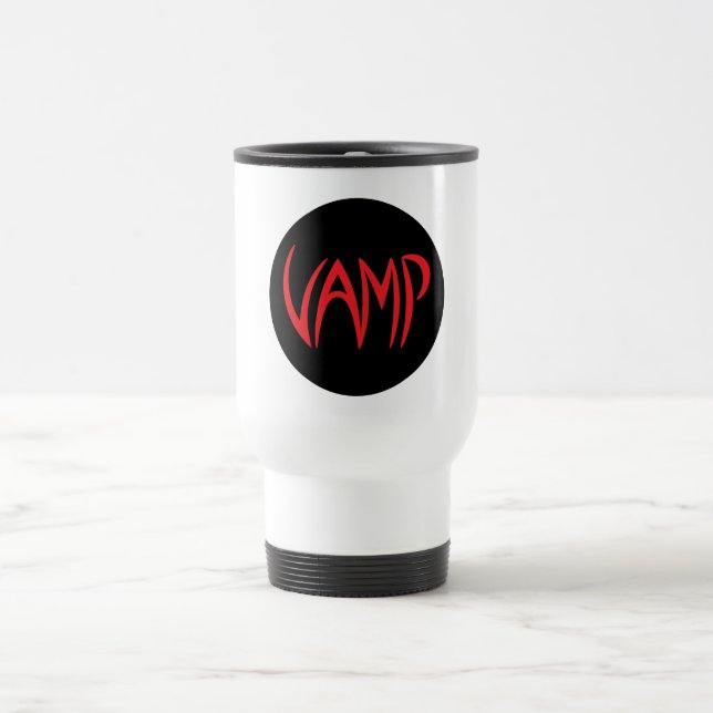 Vamp Text (Black/Red) Version Travel Mug (Center)