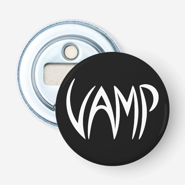 Vamp Text (Black/White) Version Bottle Opener (Front)