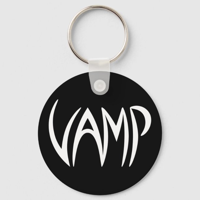 Vamp Text (Black/White) Version Keychain (Front)