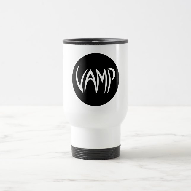 Vamp Text (Black/White) Version Travel Mug (Center)