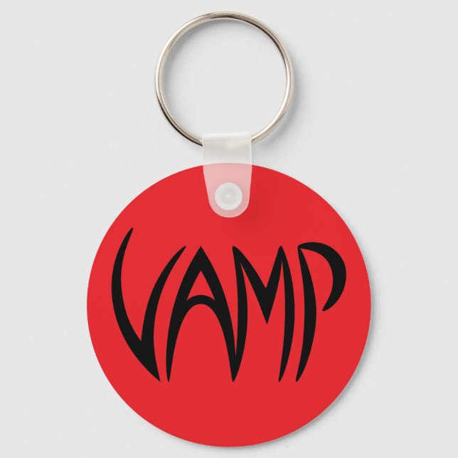 Vamp Text (Red/Black) Version Keychain (Front)