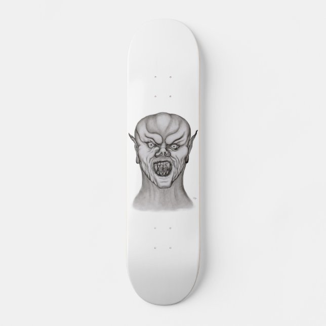 Vampir black and white design skateboard deck (Front)