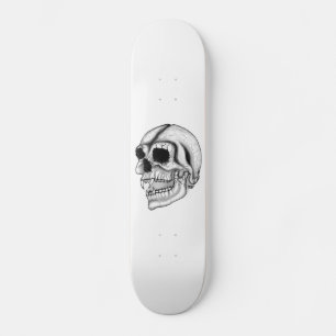 Vampir skull black and white design skateboard
