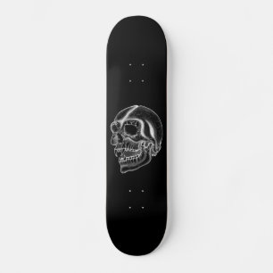 Vampir skull black and white design skateboard deck