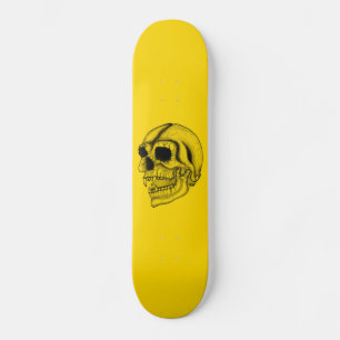 Vampir — skull pencil drawing skateboard deck