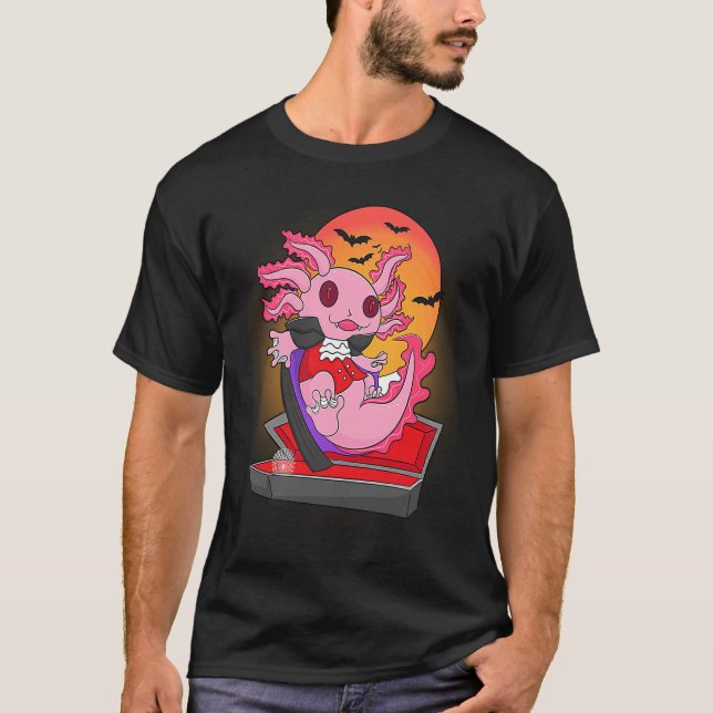 Vampire Alotl Axolotl Women Halloween Fish  Amphib T-Shirt (Front)