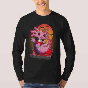 Vampire Alotl Axolotl Women Halloween Fish  Amphib T-Shirt