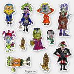 Vampire and Bloodhound Cartoon Sticker