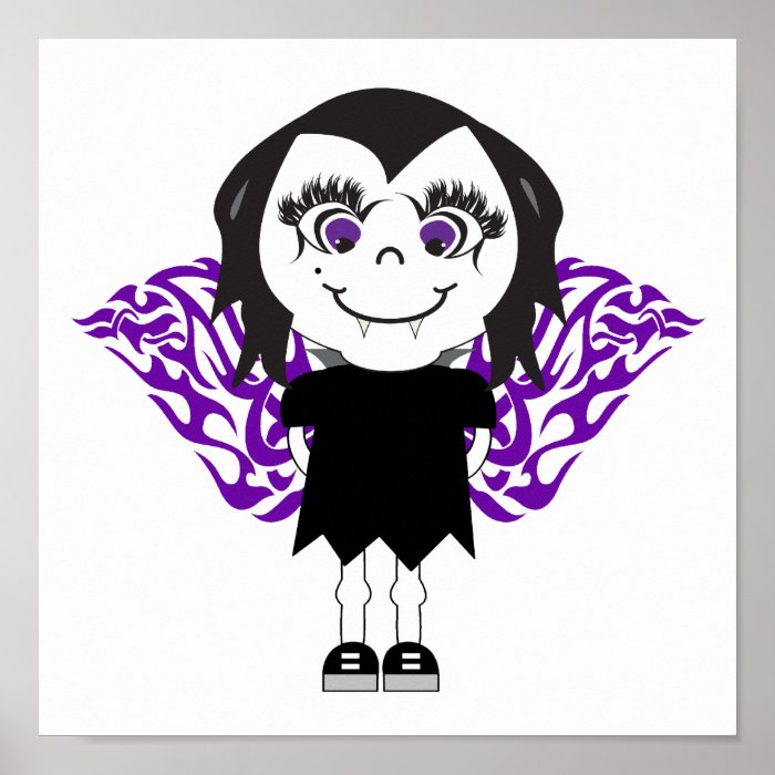 Vampire Angel Girl Tribal Wings Poster