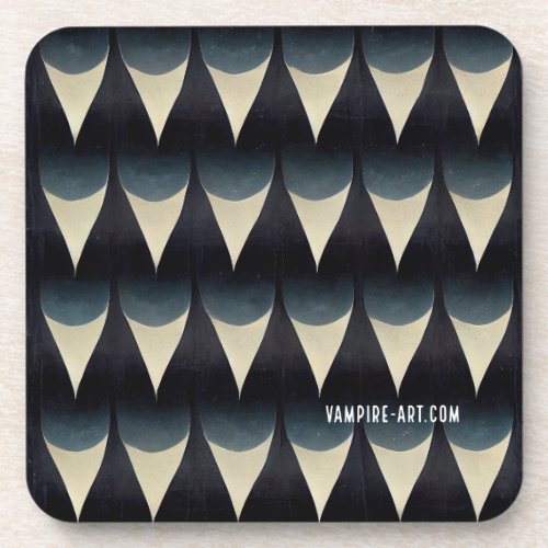 Vampire Art Art Deco Fangs Pattern Coasters