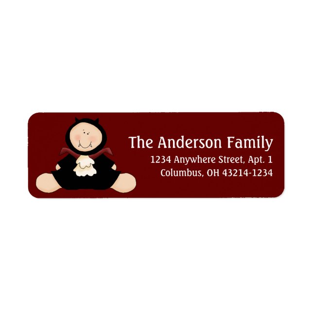 Vampire Baby First Halloween Return Address Label (Front)