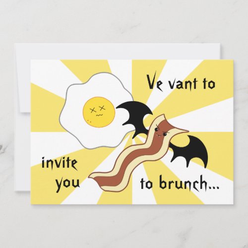 Vampire bacon and dead egg silly brunch invitation
