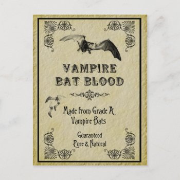 Vampire Bat Blood Halloween Recipe Card by ChiaPetRescue at Zazzle