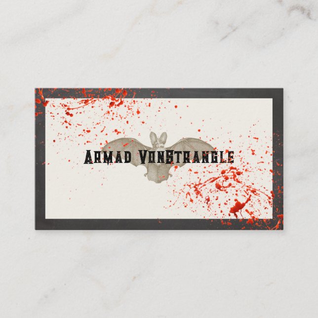  Vampire Bat Blood Splatters Business Card (Front)