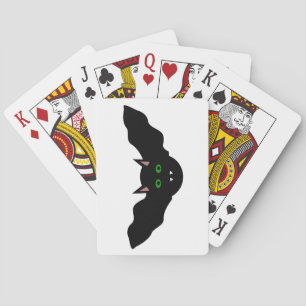 Vampire Bat Faced Cat Halloween Playing Cards