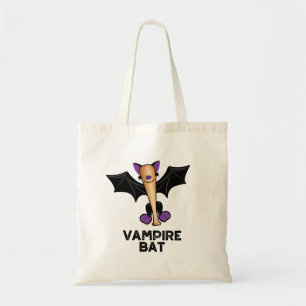 Vampire Bat Funny Baseball Pun Tote Bag
