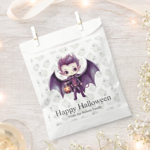 Vampire Bat Ghosts Cute Happy Halloween Favor Bag