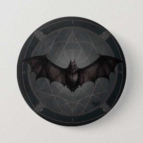 Vampire Bat Gothic Dark Ai Generated Design Button