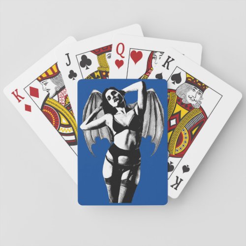 Vampire Bat Gothic pinup girl Fantasy horror Art Playing Cards