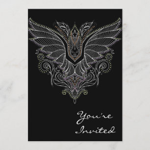 Vampire bat Halloween birthday invitation