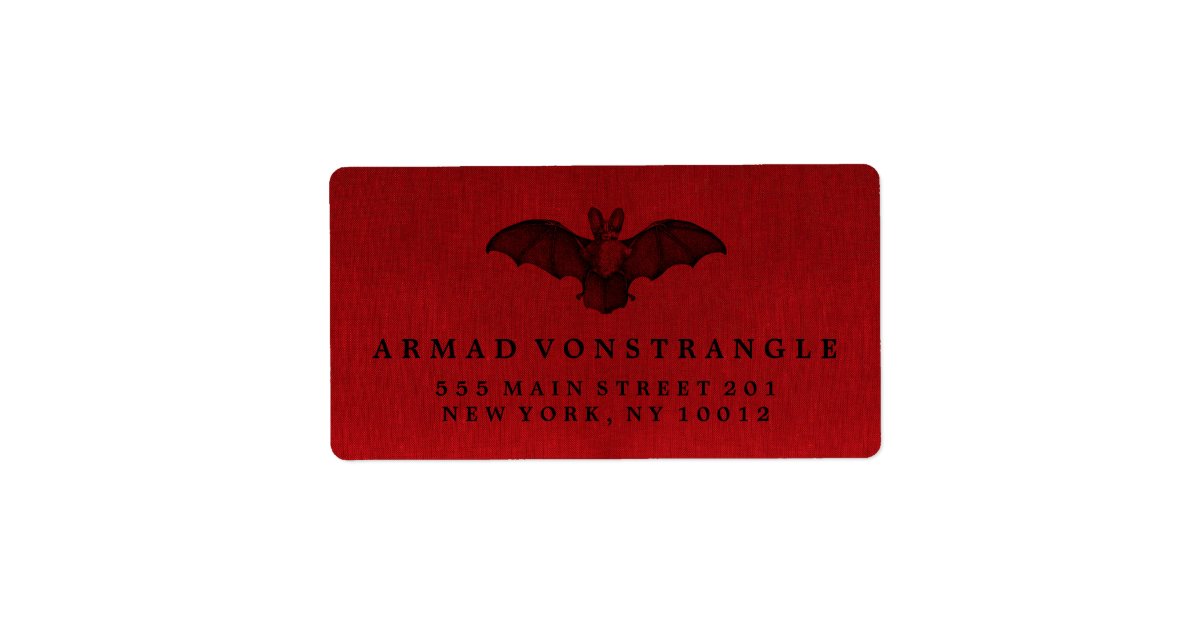 Vampire Bat Halloween Label | Zazzle