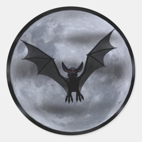 Vampire Bat Moon Stickers