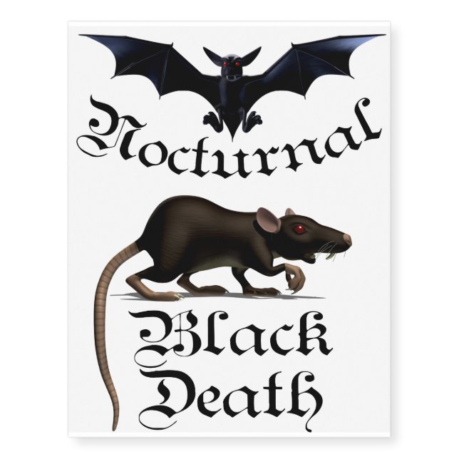 Vampire Bat & Plague Rat Temporary Tattoos (Front)
